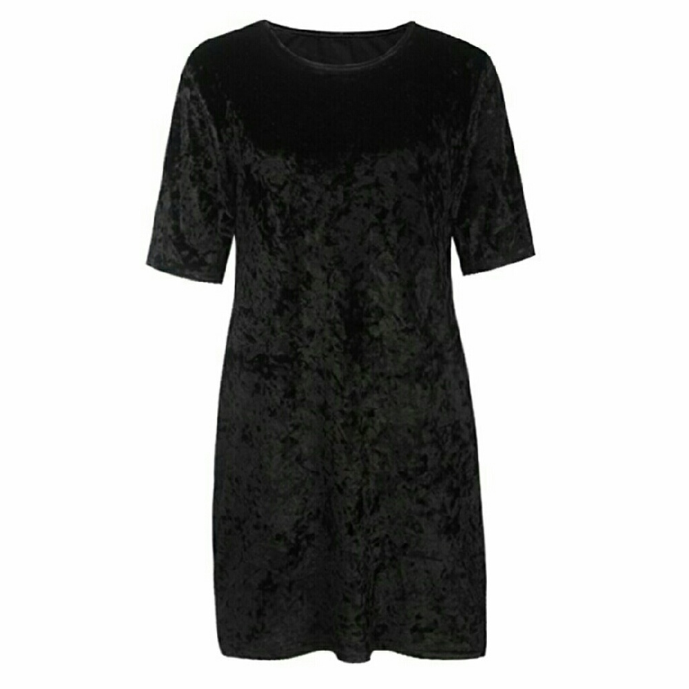Crushed Velvet Tshirt Dress - Picture 4 of 8